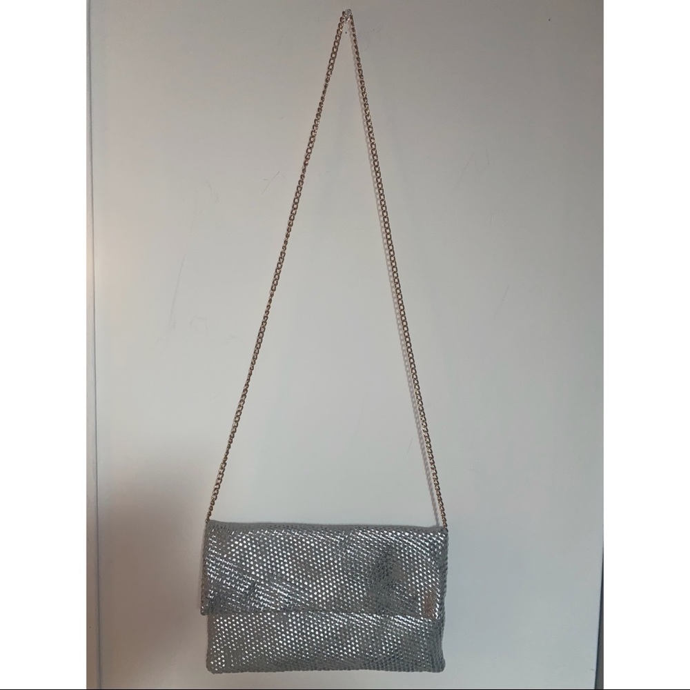 Beautiful silver shoulder clutch